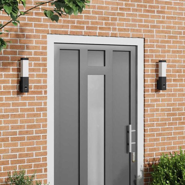 vidaXL Exteriérové nástenné svietidlo 2 pcs Čierna 10,5 x 6 x 33 cm