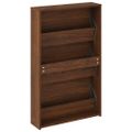 vidaXL Botník so zrkadlom 3-poschodový hnedý dub 63x17x102,5 cm