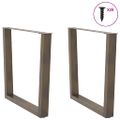 vidaXL Nohy k jedálenskému stolu v tvare V, 2 ks, prírodná oceľ, 80 x (72-73,3) cm, oceľ