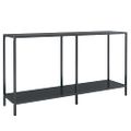 vidaXL Konzolový stolík čierny 140x35x75,5 cm tvrdené sklo