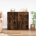 vidaXL Komoda dymový dub 91x29,5x75 cm spracované drevo