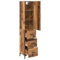 vidaXL Highboard Staré drevo 34,5 x 34 x 180 cm Kompozitné drevo
