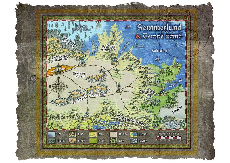 Mapa Sommerlundu a Temných krajín