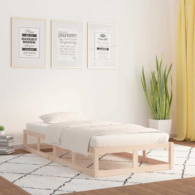 vidaXL Posteľný rám 75x190 cm malé jednolôžko masívne drevo