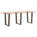 vidaXL Nohy k jedálenskému stolu v tvare V, 3 ks, prírodná oceľ, 70 x (72 – 73,3) cm, oceľ