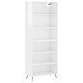 vidaXL Vysoká skrinka lesklá biela 69,5x32,5x180 cm kompozitné drevo