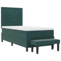 vidaXL Posteľ s pružinovým rámom Tmavozelená 200 x 90 cm Zamat