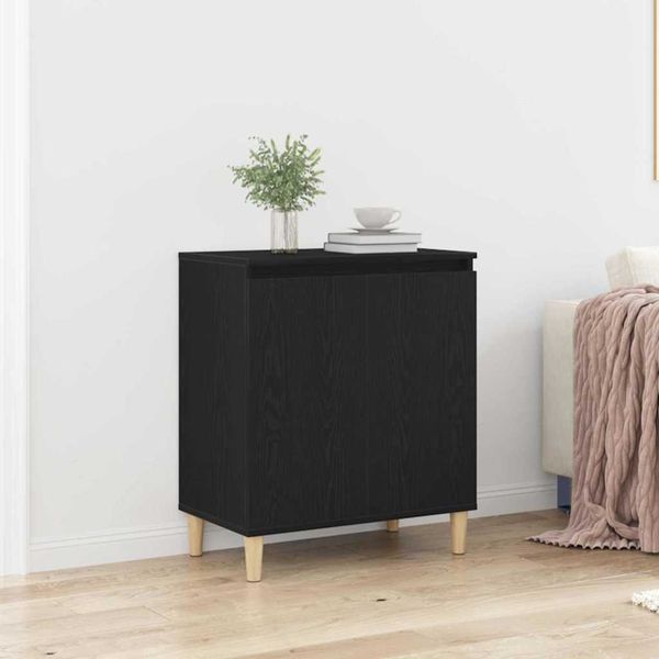 vidaXL Servírovacia skriňa Čierny dub 60 x 35 x 70 cm Kompozitné drevo