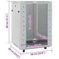vidaXL Sieťový kabinet s úložiskom Sivá 60 x 60 x 80 cm Oceľ