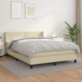 vidaXL Boxspring posteľ s matracom krémová 140x190 cm umelá koža