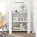 vidaXL Knižnica/deliaca stena biela 80x35x91 cm masívna borovica