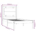 vidaXL Posteľný rám medový drevený masív 75x190cm malé jednolôžko