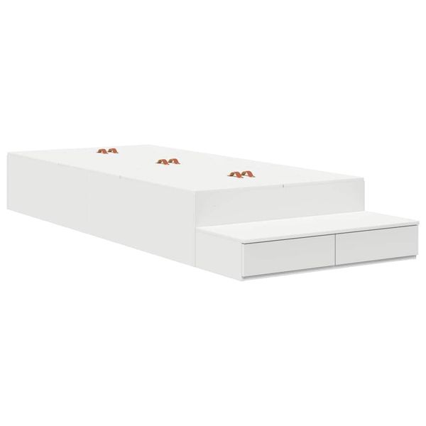 vidaXL Rám postele s úložným prostorem Biela 80 cm Kompozitné drevo