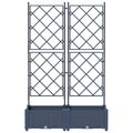 vidaXL Záhradný kvetináč 2 ks Sivá 80 x 40 x 125,5 cm PP