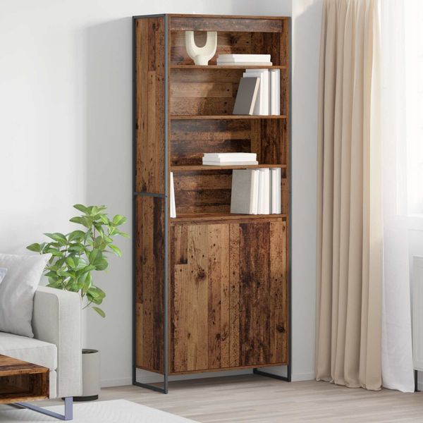 vidaXL Vysoké skrinky Staré drevo 79 x 36 x 200 cm Kompozitné drevo