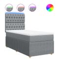 vidaXL Posteľný rám boxsping s matracom bledosivý 80x200 cm látka
