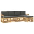 vidaXL Záhradná súprava gaučov 5 ks Biela a antracitová Polyester