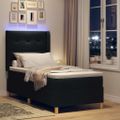 vidaXL Posteľ s pružinovým rámom Čierna 90 x 190 cm látka