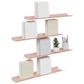 vidaXL Závesná polica 4 ks Ružová 60 x 8,5 x 2,5 cm Oceľ