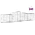 vidaXL Oblúkový gabionový kôš 11 ks 300x50x60/80 cm pozinkované železo