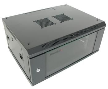 XtendLan 4U/600x450, na zeď, jednodílný, skleněné dveře Rozvadec, 19", na stenu, jednodílný, výška 4U, 600 x 450, sklenené dvere, cerný
