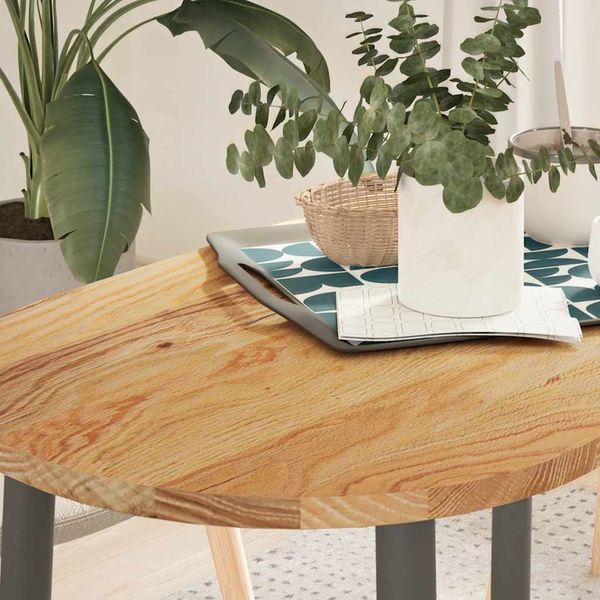 vidaXL Stolová doska bledohnedá 100x50x2 cm dubový masív oválny