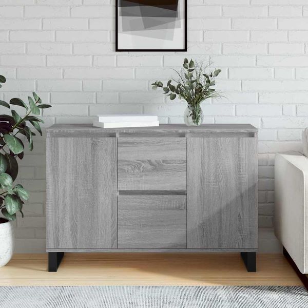 vidaXL Komoda sivý dub sonoma 101,5x35x70 cm kompozitné drevo