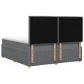 vidaXL LED boxspring posteľ s matracom Tmavosivá 200 x 200 cm Látka