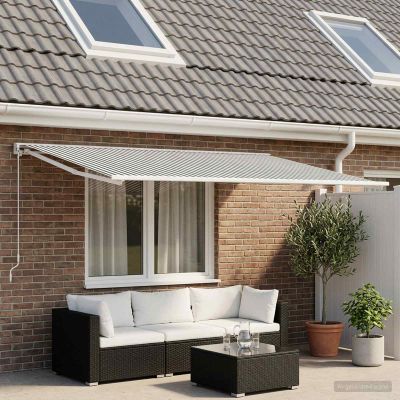 vidaXL Náhradná látka na markízu Antracitová a biela 250 x 200 cm