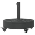 vidaXL Podstavec pod slnečník s kolesami pre Ø38/48 mm tyče 27 kg kruh
