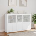 vidaXL Komoda s LED svetlami biela 162x37x100 cm