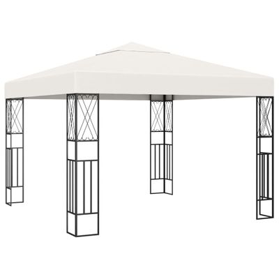 vidaXL Altánok 3x3 m, krémový, látka