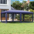 vidaXL Párty stan so 6 sieťkovanými bočnými stenami modrý 6x4 m HDPE