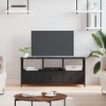 vidaXL TV skrinka čierna 102x33x45 cm spracované drevo a železo