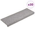 vidaXL Schodové rohože 30 ks 65x21x4 cm svetlosivé s obdĺžnikovým okrajom