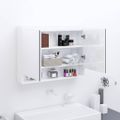 vidaXL Kúpeľňová zrkadlová skrinka 80x15x60 cm MDF lesklá biela