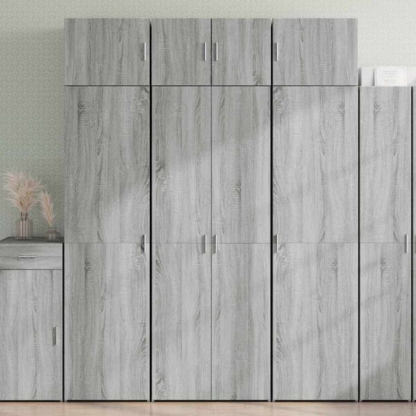 vidaXL Úložná lavička sivá sonoma 70x42,5x225 cm kompozitné drevo