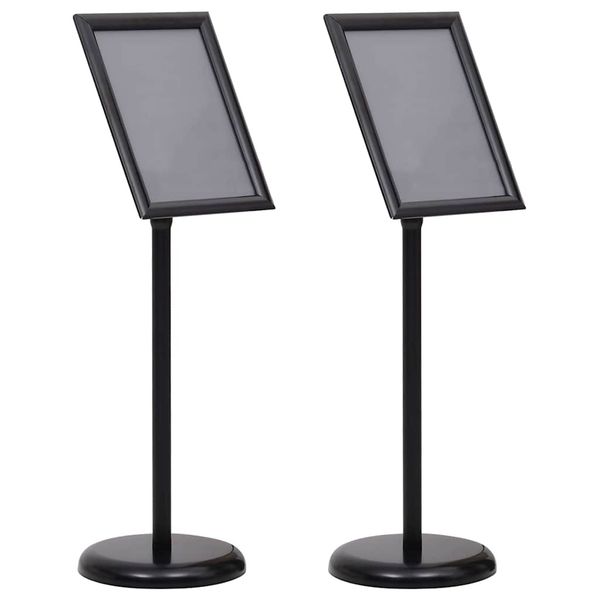 vidaXL Stojany na plagáty 2 pcs Čierna 32.7 x 24 x 108 cm Hliník