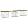 vidaXL Záhradná lavička gabiónový dizajn 203x44x42 cm impreg. borovica