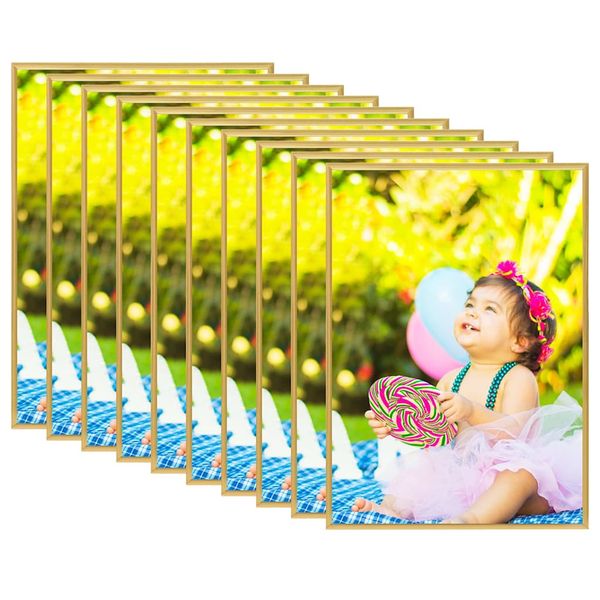 vidaXL Fotorámiky na stôl, koláž 10 ks, zlaté 15x21 cm, MDF