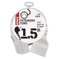 Predlžovací kábel EMOS P0111 / 1,5 m / 1 zásuvka / biely / PVC / 1 mm2