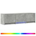 vidaXL TV skriňa s LED 140x34x40 cm Betónovo Sivá Konštruované drevo