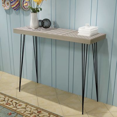vidaXL Prístavný stolík, 90x30x71,5 cm, šedý