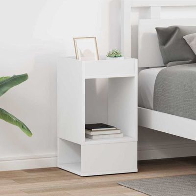 vidaXL Koncový stôl 2 pcs Biela 30 x 30 x 56 cm Kompozitné drevo