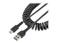 Durable Male to Male USB - USB kábel - USB (M) do USB-C (M) - USB 2.0 - 3 A - 50 cm - svinutý - čierna