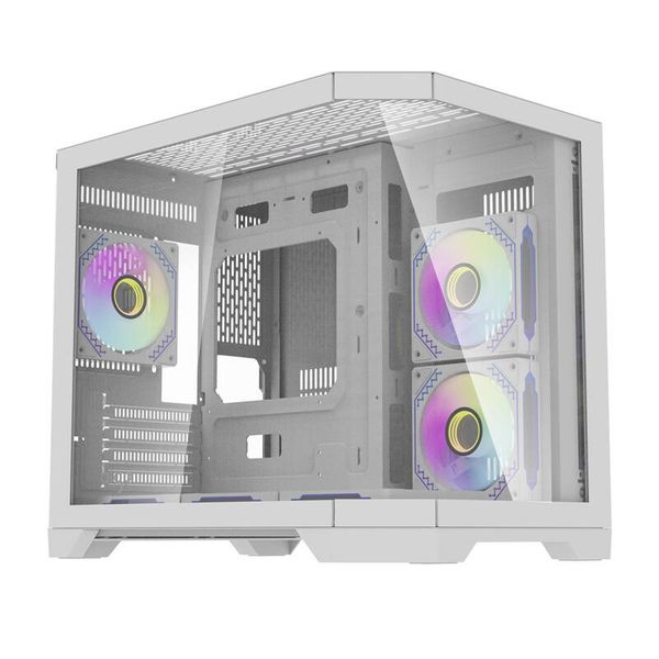 Počítačová skriňa Darflash FT418 + 6 ventilátorov aRGB (biela)