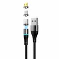 Setty USB magnetický kábel 1m 2A nylon čierny
