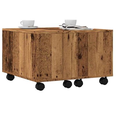 vidaXL Konferenčný stolík staré drevo 60x60x38 cm kompozitné drevo