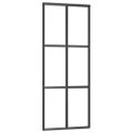 vidaXL Posuvné dvere s kovaním ESG sklo a hliník 76x205 cm