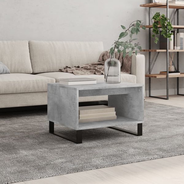 vidaXL Konferenčný stolík betónovo sivý 60x50x40 cm spracované drevo